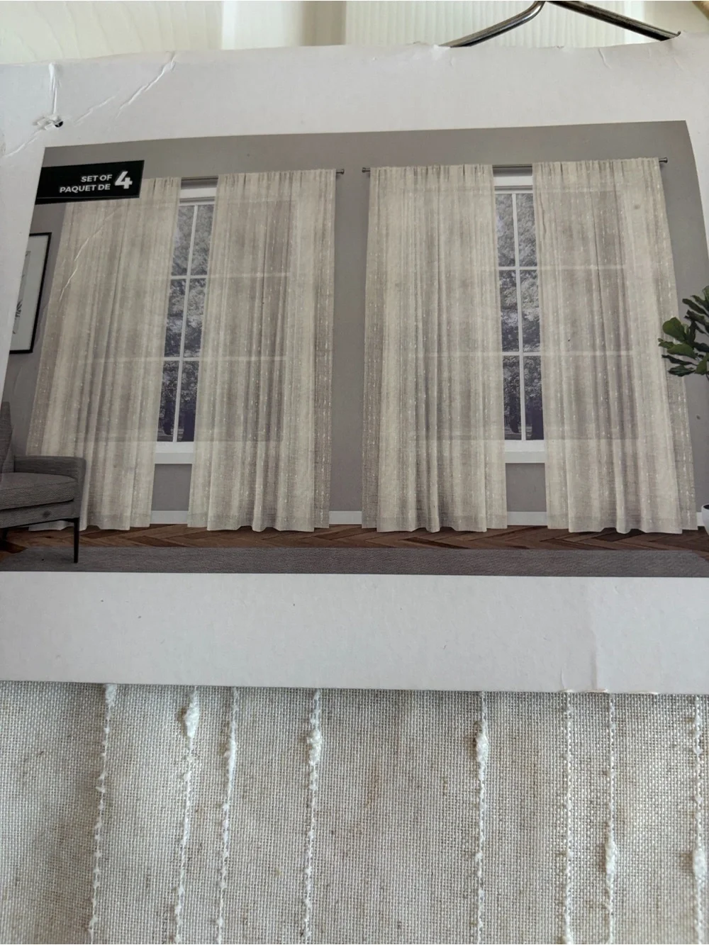 Design & Decor Muskoka-Natural Rod Pocket Panels - 4 panels
